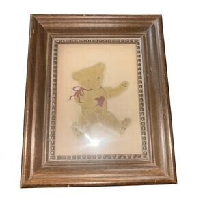 Signed Small Teddy Bear 4" x 5" N Stillwater Country Primitive Farmhouse